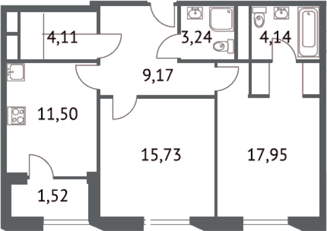 Купить двухкомнатную квартиру на вторичке в ЖК ILOVE в Москве. Вариант № 75980, 0, площадь -  квм, цена 27960240 рублей