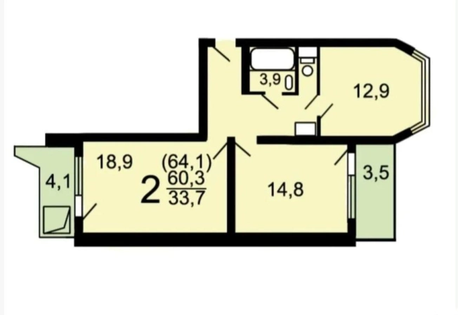 Купить двухкомнатную квартиру на улице Юбилейный проспект в Реутове. Вариант № 8494951, 5, площадь -  квм, цена 10300000 рублей