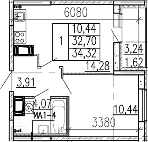 Купить квартиру в ЖК Высота в Ленинградской области. Вариант № 9096361, 0, площадь -  квм, цена 4987080 рублей