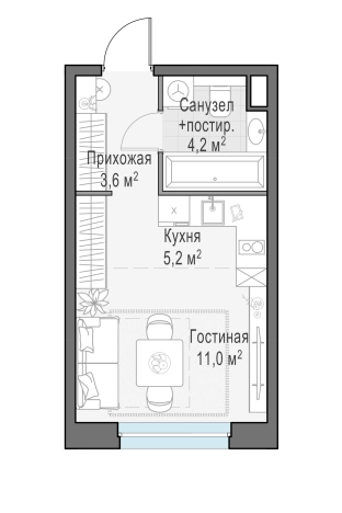 Купить Студию в ЖК Белый Grad в Мытищах. Вариант № 167850, 0, площадь -  квм, цена 6490000 рублей