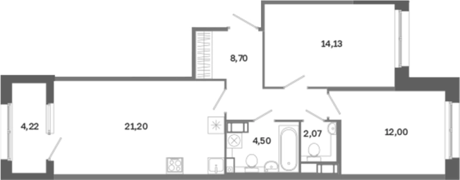 Купить трехкомнатную квартиру у метро Обводный Канал в Санкт-Петербурге. Вариант № 6261069, 0, площадь -  квм, цена 27362460 рублей