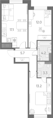 Купить трехкомнатную квартиру на улице Партизанская в Санкт-Петербурге. Вариант № 6243728, 0, площадь -  квм, цена 17801181 рублей
