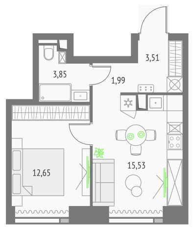 Купить однокомнатную квартиру у метро Бутырская  в Москве. Вариант № 152096, 0, площадь -  квм, цена 24034364 рублей
