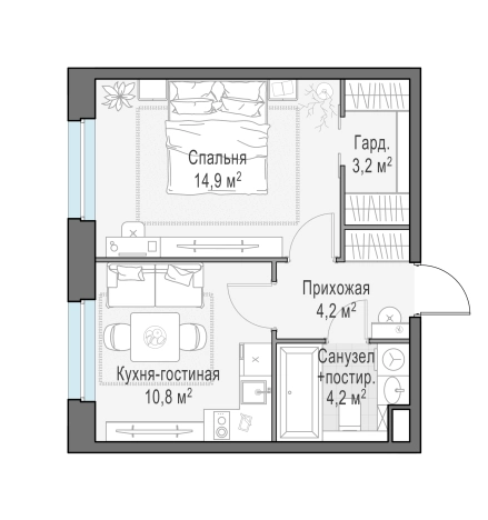 Купить однокомнатную квартиру в Микрорайоне Черёмушки, Королёв в Королёве. Вариант № 167703, 0, площадь -  квм, цена 8310000 рублей