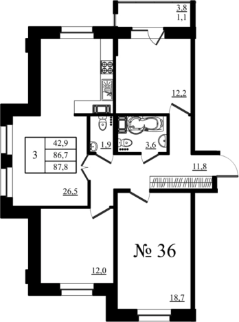 Купить четырехкомнатную квартиру в новостройках в Гатчине. Вариант № 7260339, 0, площадь -  квм, цена 13872400 рублей