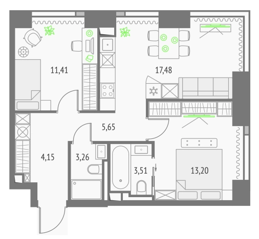 Купить квартиру в ЖК Upside Towers в Москве. Вариант № 152105, 0, площадь -  квм, цена 32547412 рублей