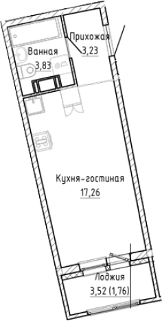 Купить Студию в новостройках в Мурине. Вариант № 8928194, 0, площадь -  квм, цена 5143176 рублей