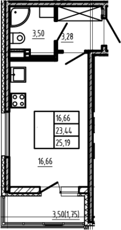 Купить Студию на улице Златоглавая в Сертолове. Вариант № 6962696, 0, площадь -  квм, цена 5970030 рублей