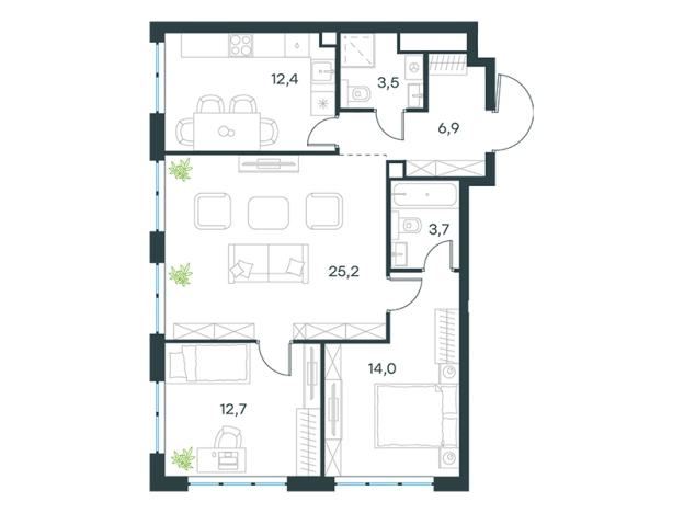 Купить квартиру в новостройках у метро Мичуринский проспект в Москве. Вариант № 1066183, 0, площадь -  квм, цена 62479028 рублей