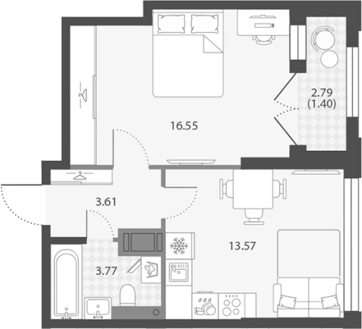 Купить двухкомнатную квартиру в новостройках у метро Елизаровская в Санкт-Петербурге. Вариант № 7851338, 0, площадь -  квм, цена 12609084 рублей