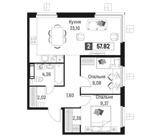 Купить трехкомнатную квартиру у метро Девяткино в Мурине. Вариант № 6867135, 0, площадь -  квм, цена 10843223 рублей