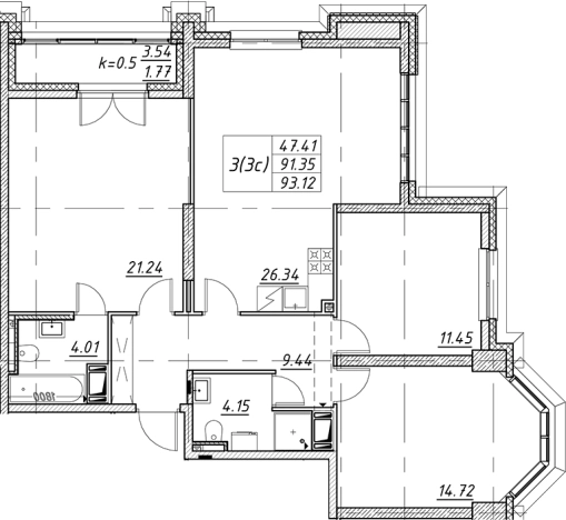 Купить многокомнатную квартиру в новостройках в ЖК Цивилизация на Неве в Санкт-Петербурге. Вариант № 7850677, 0, площадь -  квм, цена 30222375 рублей