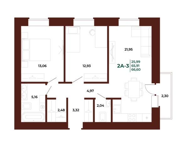 Купить двухкомнатную квартиру в новостройках в ЖК Жилой комплекс "Арбери" в Пензе. Вариант № 418551, 0, площадь -  квм, цена 8296250 рублей