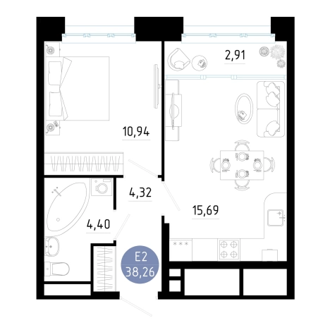 Купить квартиру в новостройках в районе Железнодорожный в Рязани. Вариант № 151057, 0, площадь -  квм, цена 5278732 рублей