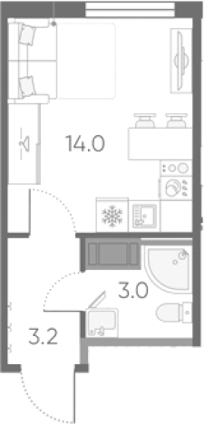 Купить Студию у метро Пролетарская в Санкт-Петербурге. Вариант № 7254987, 0, площадь -  квм, цена 5482381 рублей
