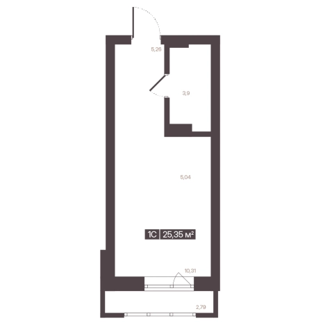 . Вариант № 170731, 1, площадь - 25.35 квм, цена 4403802 рублей