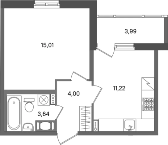 Купить однокомнатную квартиру в ЖК ПАТИО. Уютный квартал в Сертолове. Вариант № 7266407, 0, площадь -  квм, цена 6072891 рублей