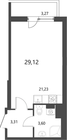 Купить Студию в новостройках у метро Девяткино в Ленинградской области. Вариант № 9142490, 0, площадь -  квм, цена 4662811 рублей