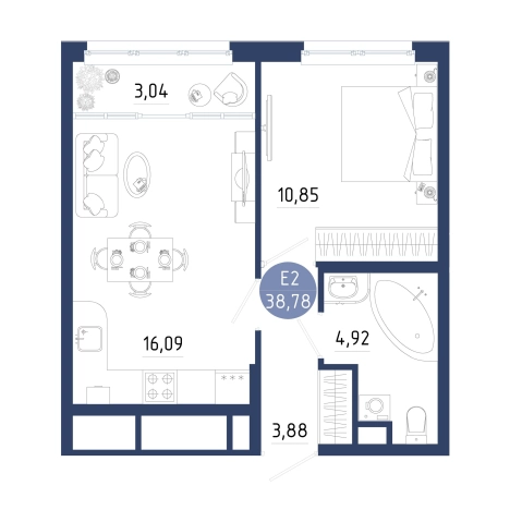 Купить однокомнатную квартиру на улице проезд Бульвар Оптимистов в Рязанской области. Вариант № 102347, 0, площадь -  квм, цена 5001457 рублей