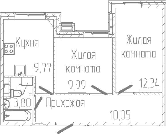 Купить квартиру на улице Центральная в Сертолове. Вариант № 6058948, 0, площадь -  квм, цена 8578865 рублей