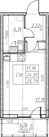 Купить Студию в новостройках на улице Оборонная в Мурине. Вариант № 6852347, 0, площадь -  квм, цена 4407953 рублей