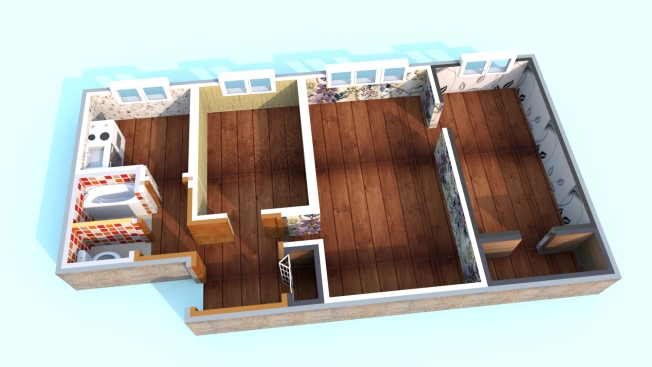 . Вариант № 33425, 14, площадь - 55.5 квм, цена 3800000 рублей