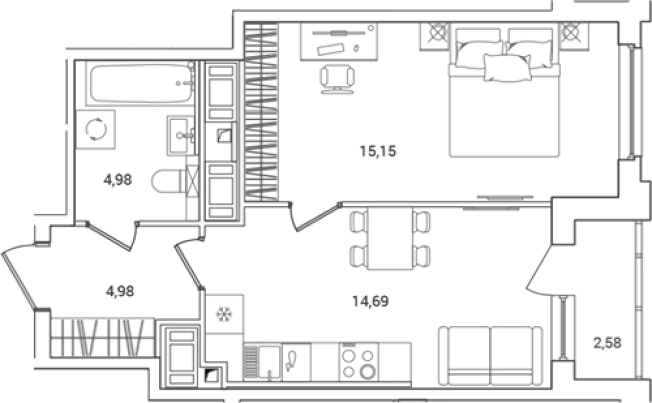 Купить однокомнатную квартиру в новостройках в ЖК OKLA в Санкт-Петербурге. Вариант № 8162852, 0, площадь -  квм, цена 10658746 рублей