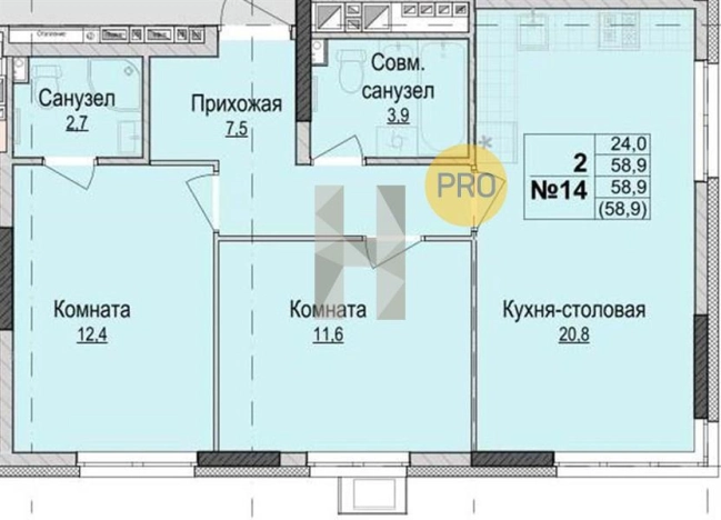 Купить двухкомнатную квартиру в Микрорайоне 2-й, жилой район Культбаза в Ижевске. Вариант № 66204, 0, площадь -  квм, цена 4447000 рублей