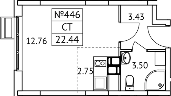 Купить Студию в Микрорайоне Птицефабрика, посёлок городского типа Томилино в Московской области. Вариант № 127724, 0, площадь -  квм, цена 4179739 рублей