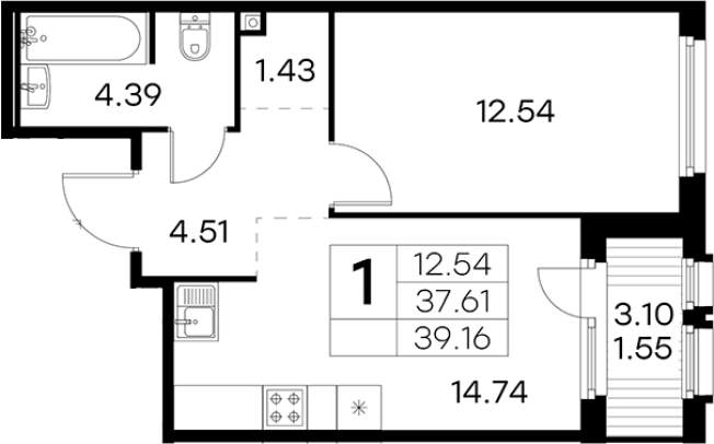 Купить однокомнатную квартиру в новостройках в районе Выборгский в Санкт-Петербурге. Вариант № 4807798, 0, площадь -  квм, цена 8089999 рублей