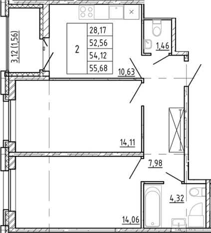 Купить двухкомнатную квартиру в ЖК Полис Новоселье в Ленинградской области. Вариант № 7268221, 0, площадь -  квм, цена 9108888 рублей