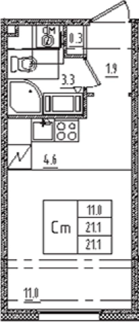 Купить Студию на улице Товарищеский проспект в Санкт-Петербурге. Вариант № 6608728, 0, площадь -  квм, цена 6478607 рублей