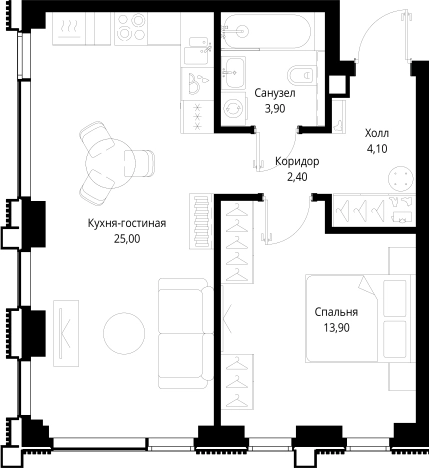 Купить однокомнатную квартиру в новостройках у метро Тушинская в Москве. Вариант № 139125, 0, площадь -  квм, цена 23890780 рублей