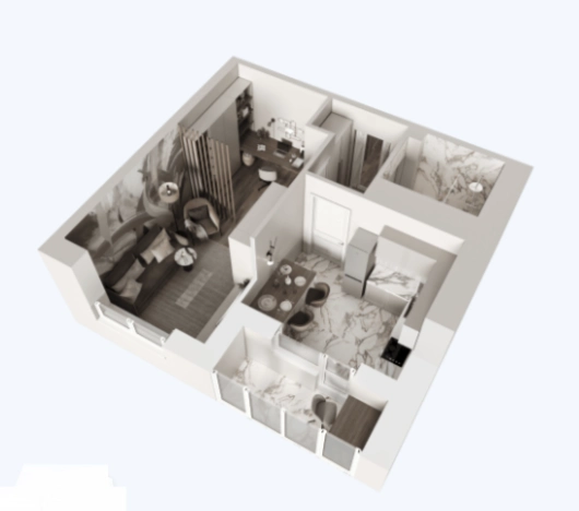 Купить однокомнатную квартиру в Микрорайоне 11-й в Белгороде. Вариант № 3944279, 1, площадь -  квм, цена 3500000 рублей