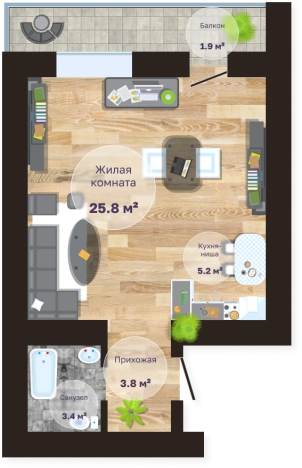 Купить квартиру в ЖК Кирова, 41а в Чите. Вариант № 158893, 0, площадь -  квм, цена 7218000 рублей