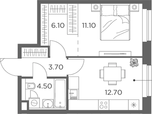 . Вариант № 187953, 0, площадь - 38.1 квм, цена 8205635 рублей