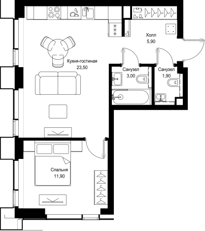 Купить квартиру в новостройках в ЖК Cityzen в Москве. Вариант № 1639898, 0, площадь -  квм, цена 23418780 рублей