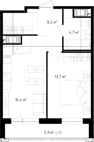 Купить двухкомнатную квартиру в районе Приморский в Санкт-Петербурге. Вариант № 8165007, 0, площадь -  квм, цена 12649960 рублей