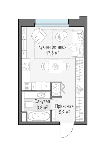 Купить Студию в ЖК Белый Grad в Мытищах. Вариант № 167168, 0, площадь - квм, цена 6520000 рублей