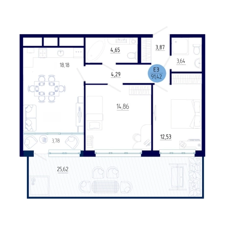 Купить двухкомнатную квартиру на улице проезд Бульвар Оптимистов в Рязанской области. Вариант № 102185, 0, площадь -  квм, цена 7923706 рублей