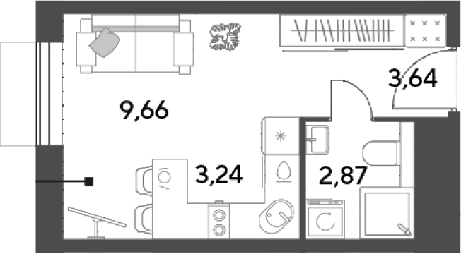 Купить Студию у метро Медведково в Пушкине. Вариант № 139627, 0, площадь -  квм, цена 4360262 рублей