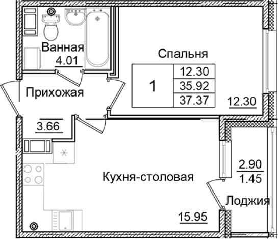 Купить однокомнатную квартиру в новостройках в ЖК Квартал Заречье в Санкт-Петербурге. Вариант № 6707417, 0, площадь -  квм, цена 6703961 рублей