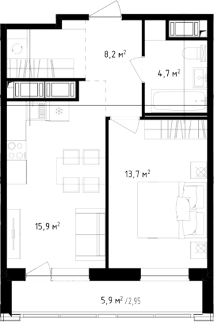 Купить двухкомнатную квартиру в районе Приморский в Санкт-Петербурге. Вариант № 8165009, 0, площадь -  квм, цена 13377090 рублей