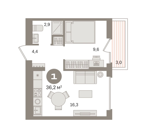 . Вариант № 8555482, 0, площадь - 36.2 квм, цена 8590000 рублей