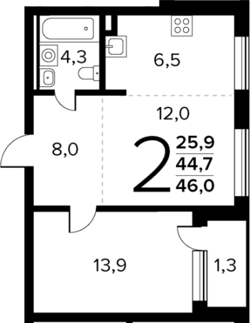Купить квартиру у метро Новомосковская в Москве. Вариант № 169394, 0, площадь -  квм, цена 12377000 рублей