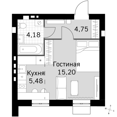Купить однокомнатную квартиру в ЖК Жаворонки Клаб в Московской области. Вариант № 114700, 0, площадь -  квм, цена 8232379 рублей