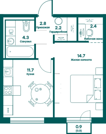 Купить однокомнатную квартиру в ЖК Равновесие в Московской области. Вариант № 145245, 0, площадь -  квм, цена 8162578 рублей