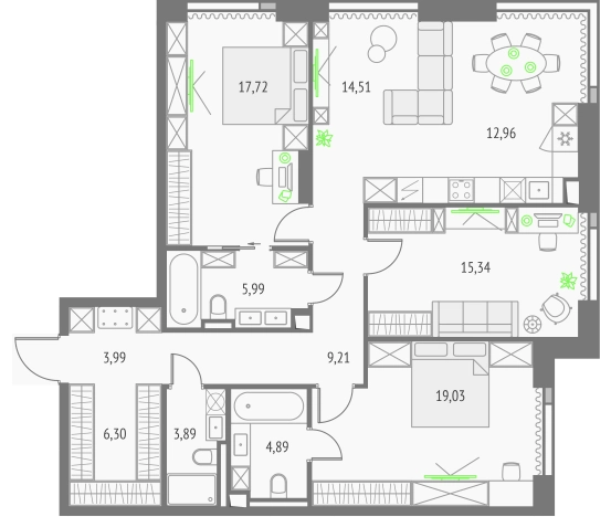 Купить трехкомнатную квартиру у метро Бутырская в Москве. Вариант № 156993, 0, площадь -  квм, цена 56300774 рублей