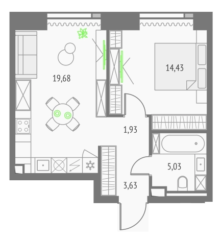 Купить квартиру в ЖК Upside Towers в Москве. Вариант № 169854, 0, площадь -  квм, цена 26192394 рублей