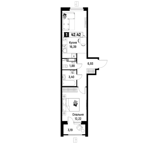 Купить двухкомнатную квартиру в Мурине. Вариант № 6867412, 0, площадь -  квм, цена 8074122 рублей